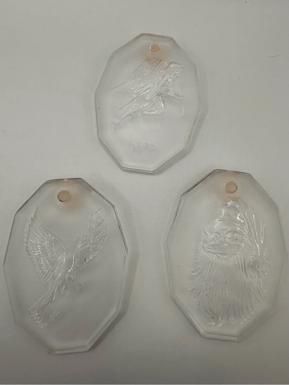Vintage Irish Rose Crystal 24% Lead Crystal Ireland Set Of 3 Ornaments